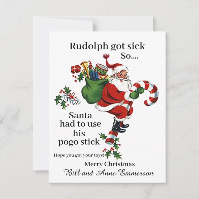 Rudolph tiene tarjeta de Navidades de vacaciones e (Anverso)