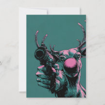 Rudolph tiene una pistola divertidas tarjetas de N