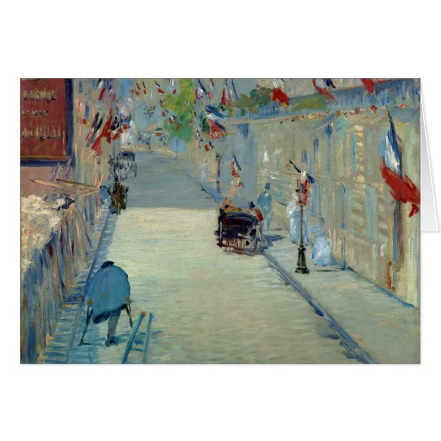 Rue Mosnier con banderas Manet French France Art (Anverso (Horizontal))
