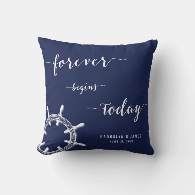 Rueda de almohadas Bodas azules de la Marina Náuti (Anverso)