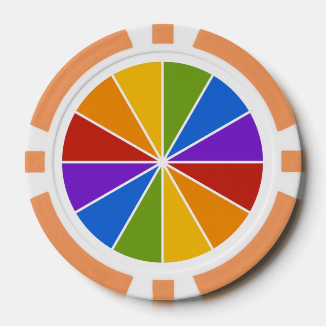 Rueda de color / Rays personalizado fichas de póke (Anverso)