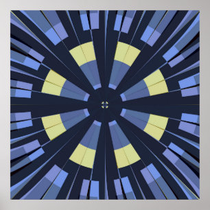 Rueda de la Fortuna Azul Marino Arte Fractal