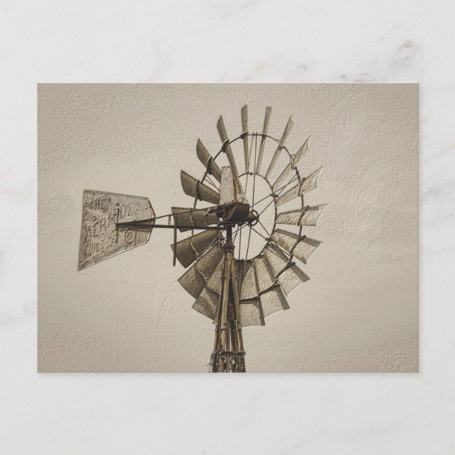 Rueda De Una Postal Sepia Blank De Molino De Vient (Anverso)