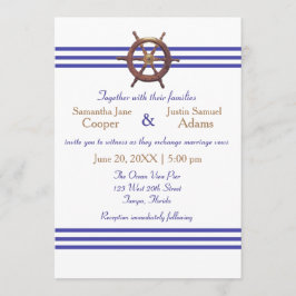 Rueda del capitán náutico - Invitación a la boda