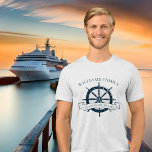 Rueda náutica de crucero de la familia personaliza<br><div class="desc">Moda personalizado vacaciones verano camisetas trimezcla para su crucero en el océano con un volante de barco azul marino. Este diseño de temática náutica es perfecto para celebrar este viaje especial,  ya que combina con elegancia los tees de las reuniones familiares. Personaliza con tu apellido y año.</div>