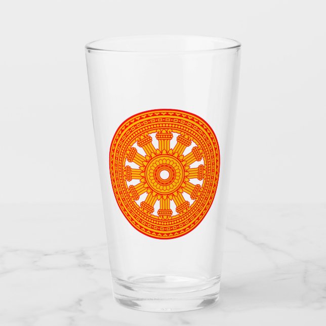 Rueda roja de Dharma (arte budista) (Anverso)