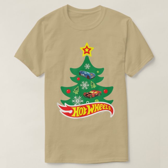 Ruedas calientes - Camiseta T-Árbol de Navidad con (Diseño del anverso)