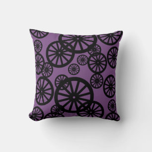 Ruedas De Color Negro Elegantes Círculos Almohada 