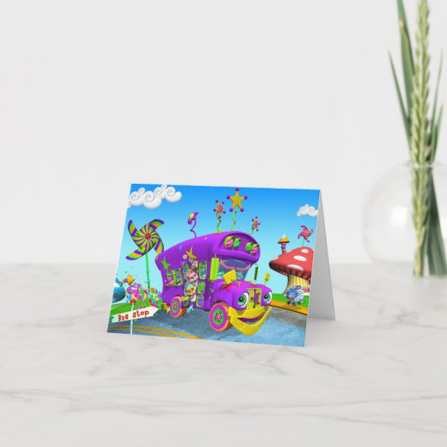 Ruedas En La Tarjeta De Nota Del Autobús (Anverso)