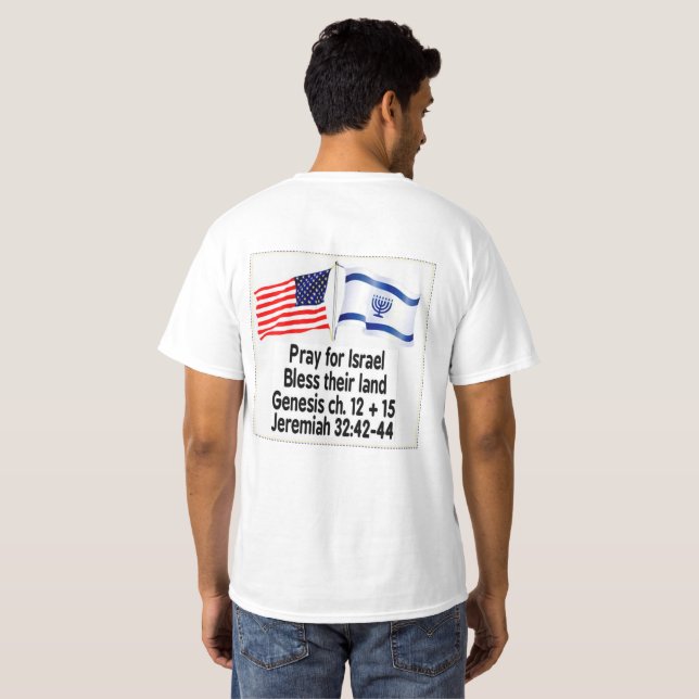 Ruegue para Israel, bendiga su camisa de la tierra (Reverso completo)