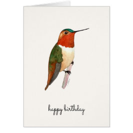 Rufous Hummingbird Birthday Card