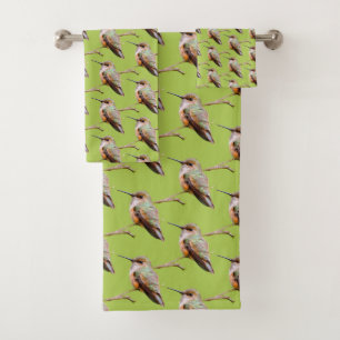 Rufous Hummingbird en California Lilac Branch