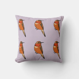 Rufous Hummingbird Polka Dot Cojín decorativo