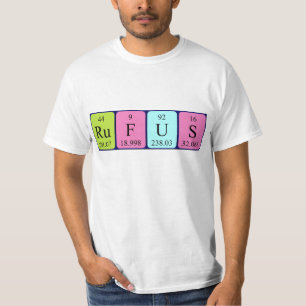 Rufus camiseta de nombre de tabla periódica