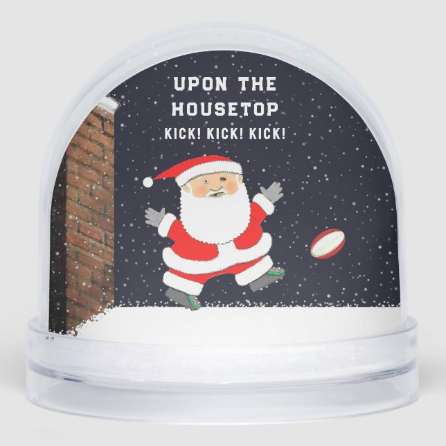 Rugby Christmas Holiday Gift Snow Globe (Anverso)
