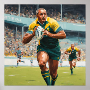 Rugby Jugadores Arte Imprimir