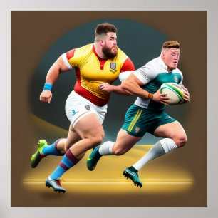 Rugby Jugadores Arte Imprimir