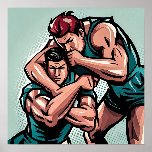 Rugby Jugadores Arte Imprimir (Frente)