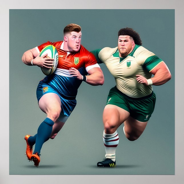 Rugby Jugadores Arte Imprimir (Frente)