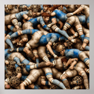 Rugby Steampunk - Impresión de pintura de Rugby