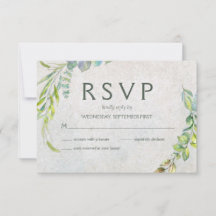 Ruido Eucalyptus Watercolor Greenery Wedding RSVP