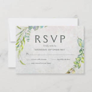 Ruido Eucalyptus Watercolor Greenery Wedding RSVP