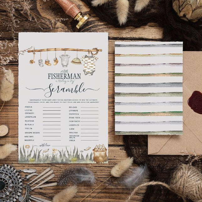 Ruidoso Baby Shower Word Scramble Reel Fun Pesca (Subido por el creador)