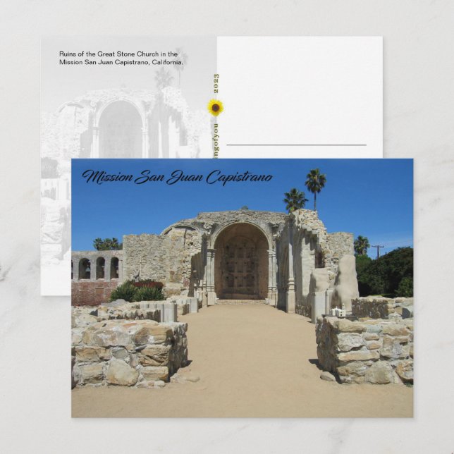 Ruinas de la Gran Iglesia de Piedra, CA - postal (Anverso / Reverso)