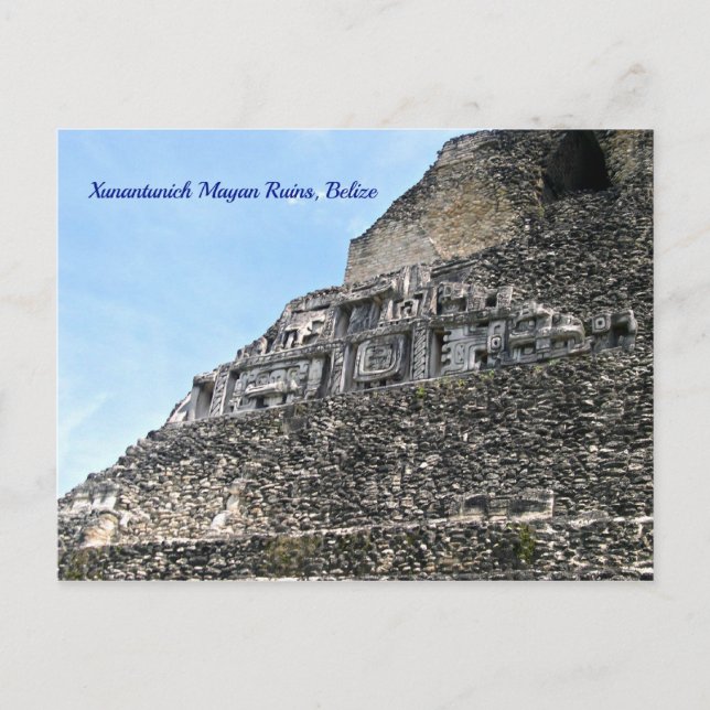 Ruinas mayas Xunantunich, postal de Belice (Anverso)