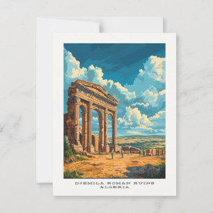 Ruinas romanas de Djemila, tarjeta de viaje de Arg