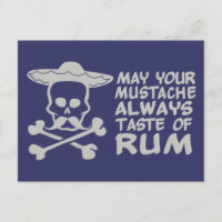 Rum Mustache color personalizado postal