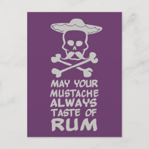 Rum Mustache color personalizado postal