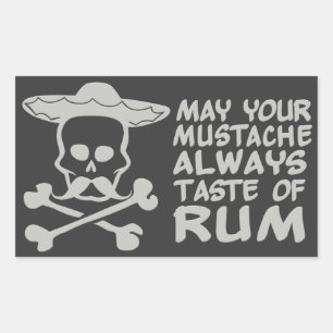 Rum Mustache pegatinas de color personalizado