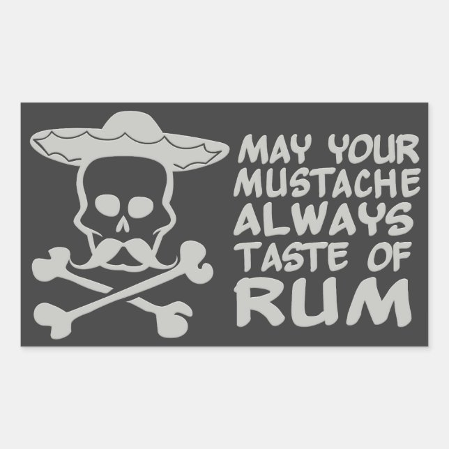 Rum Mustache pegatinas de color personalizado (Anverso)