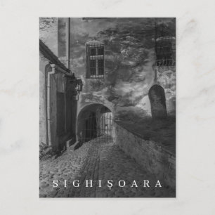 Rumania Sighisoara vista nocturna postal