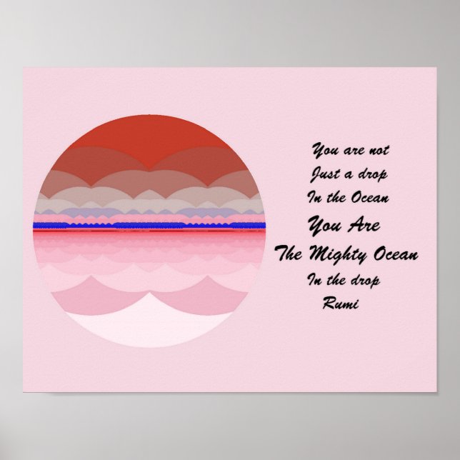 Rumi Cita Arte Poster. Inspiración en Ocean Mandal (Frente)