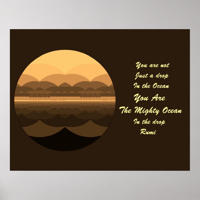 Rumi Cita Arte Poster. Inspiración en Ocean Mandal (Frente)