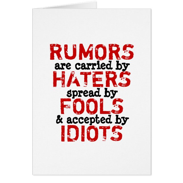 RUMORES ~ Truismo de tarjetas / filosofía (Frente)