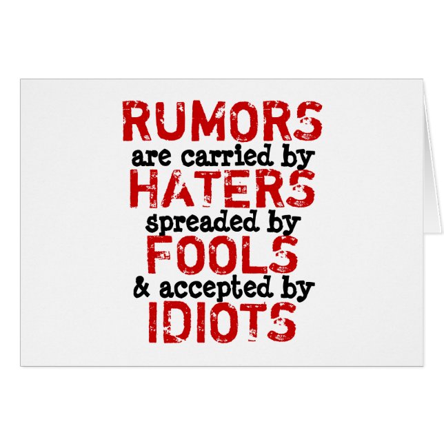 RUMORES ~ Truismo de tarjetas / filosofía (Anverso (Horizontal))