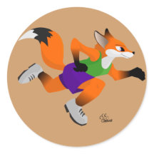 Running Toon Fox Pegatina