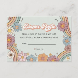 ruovy floral 70s diaper raffle invitación insertar