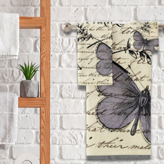 rural francés scripts de campo paris eiffel tower (rustic french country scripts paris eiffel tower bath towel set)