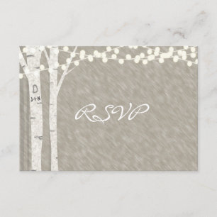 Rusch Birch Tree String ilumina la tarjeta RSVP