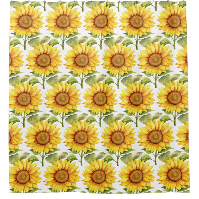 Rusia Country Americana Sunflower Shower Cortinas (Anverso)