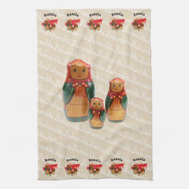 Rusia - Russia Babuschka de paños de vajilla (Vertical)