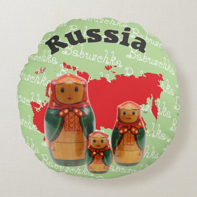 Rusia - Russia Babuschka Matrjoschka almohada - (Anverso)