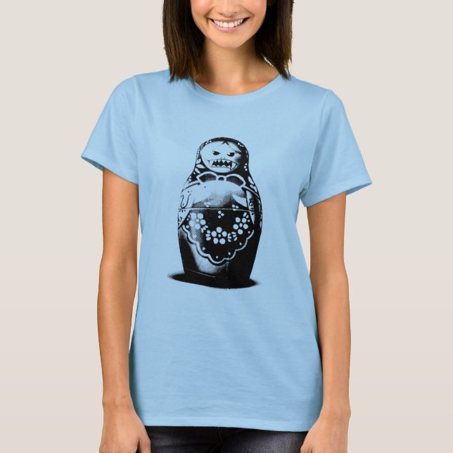 Ruso malvado de la muñeca de Matryoshka - camiseta (Anverso)