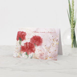 Ruso. Te amo, mamá. Tarjeta del día de la madre