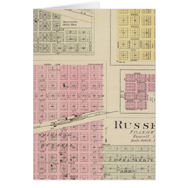 Russell, Bunker Hill, Leeson, Reeder, Kansas (Frente)