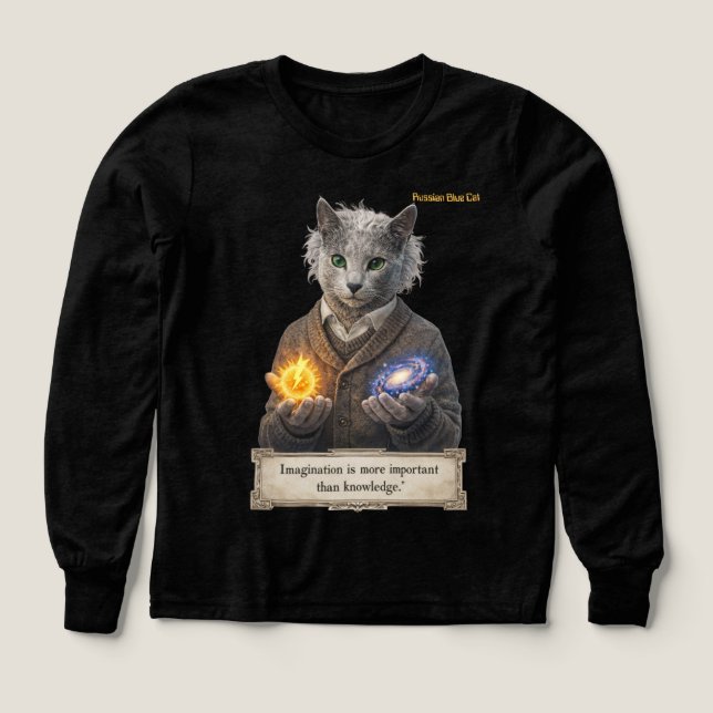 Russian Blue Einstein Cat - Imagination (Diseño frontal)